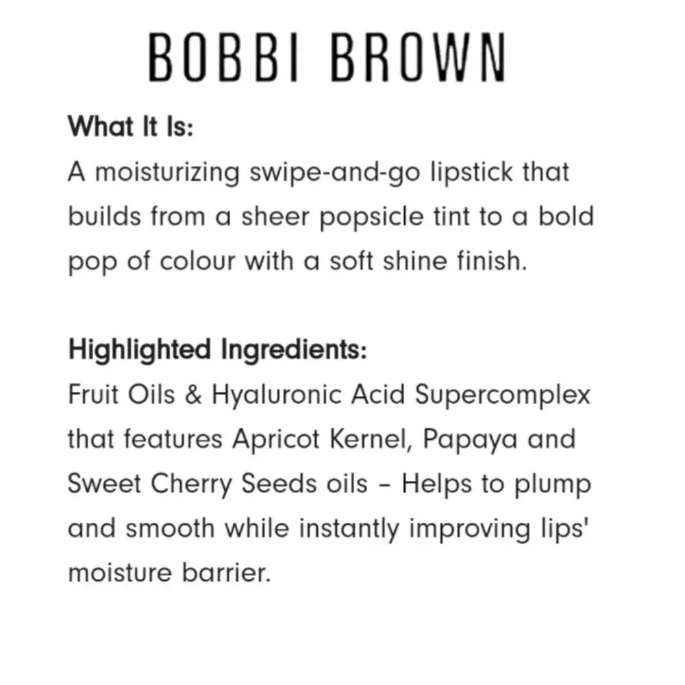 BOBBI BROWN JELLY STICK CRUSHED LIP COLOR IN PAPAYA (Coral Red)